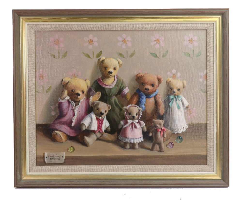 Deborah Jones (British, 1921-2012), Teddy bears and marbles, signed 'Deborah Jones' (lower left), - Image 2 of 2