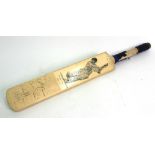 England v India miniature cricket bat, signed by Chad Keegan and others, 45cm long.