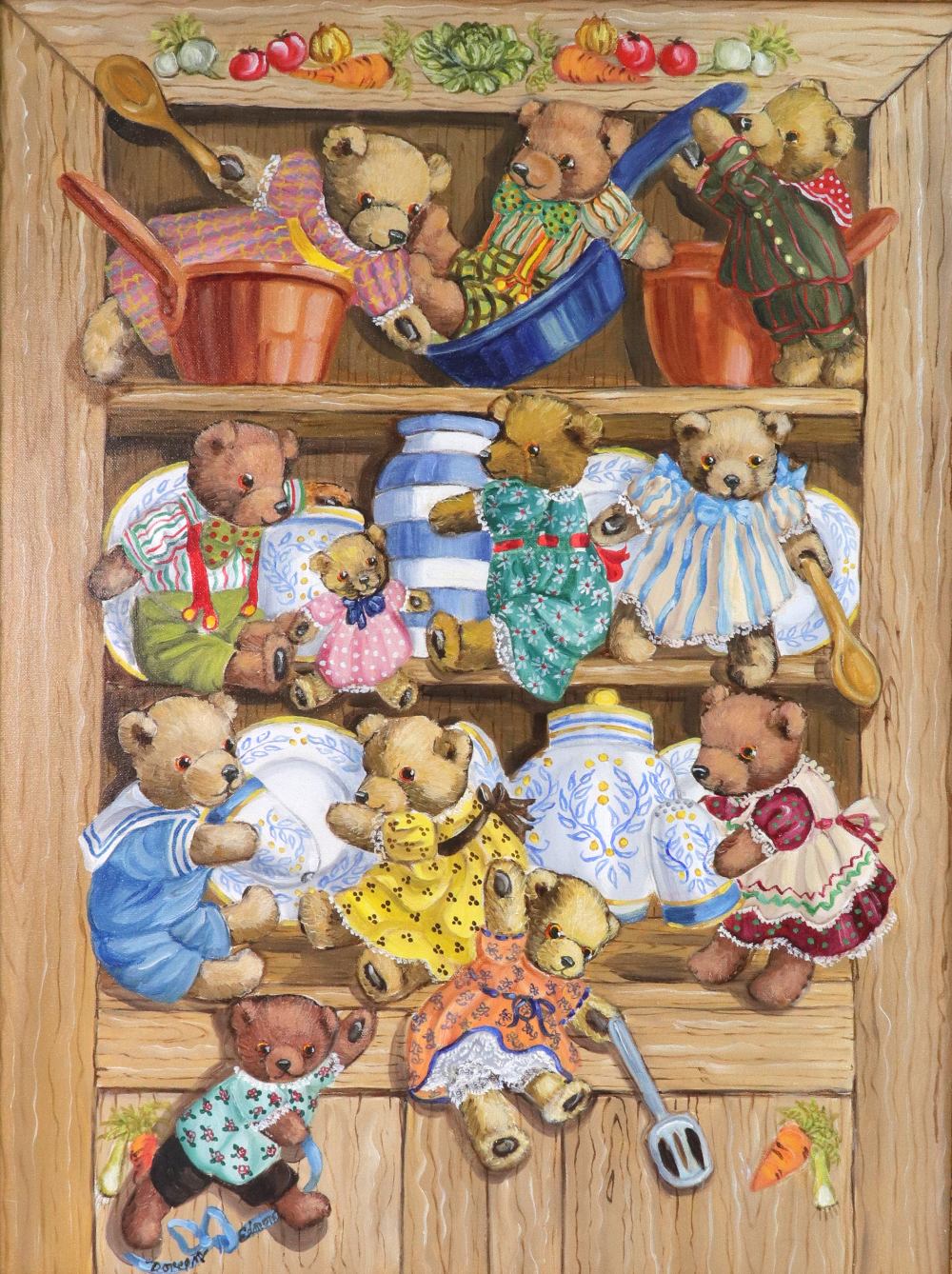 Doreen Edmond (British, 20th Century), Teddy Bears - Cupboard Love,