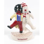 A Carlton Ware Golliwogg and snowman trial figure 'Just Good Friends' probably after a design by