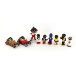 A Carlton Ware bone china figure Golliwogg racing car, 80/50, 12cm, another trial colour,