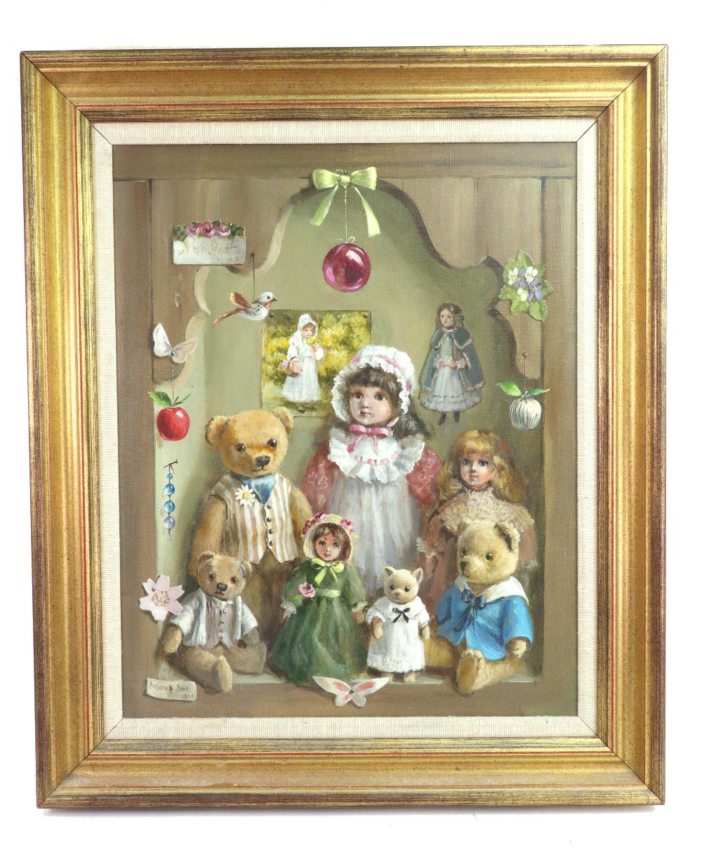 Deborah Jones (British, 1921-2012), An alcove with toys and bears, - Image 2 of 2