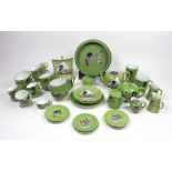 A collection of continental porcelain nursery ware and dolls china decorated with scenes after