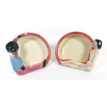 A rare pair of Clarice Cliff display breakfast bowls,