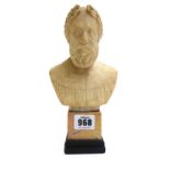 A Grand Tour marble bust of Aristo, circa 1830, on a marble plinth, 22cm high,