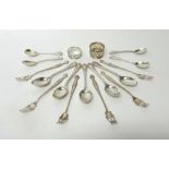 Silver, comprising; three feather edged Old English pattern large mustard spoons, London 1827,