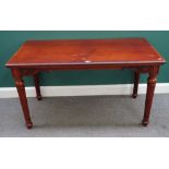 A 19th century mahogany serving table, with rectangular top and carved frieze,