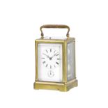 A French gilt brass carriage clock, circa 1870,