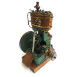 A scratch built vertical steam engine, early 20th century,