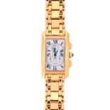 Cartier; An 18ct yellow gold Tank Americaine chronograph gentleman's wristwatch, 1730 212841CD,