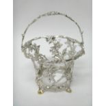 A Victorian silver sugar basket,