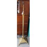 A Victorian brass adjustable standard lamp,