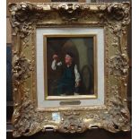 Peter Kraemer (1823-1907), A good vintage, oil on panel, signed, 15cm x 11.5cm.