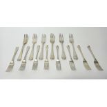 Silver Old English pattern table flatware, comprising; six dessert forks, London 1818,