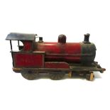 A scratch built wooden model of a train, early/mid 20th century, 'Gordon', with partial red livery,