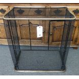 A Victorian wire mesh and brass mounted nursery fender,