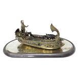 A Victorian formerly plated model of an ancient classical galley,