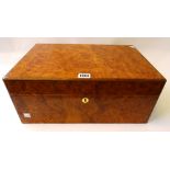 Probably Dunhill; a 20th century figured walnut rectangular humidor,