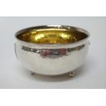 A Danish Sterling silver small circular bowl, with martele decoration,