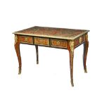 A Napoleon III boulle work writing table,