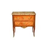 An 18th century French ormolu mounted tulipwood petite commode,