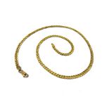 A 9ct gold faceted curb link neckchain, on a sprung hook shaped clasp, weight 10.5 gms.