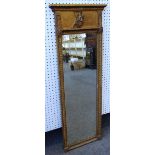 A 19th century gilt pier glass with classical figure moulded frieze over rectangular plate,
