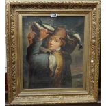 English School (19th century), The Fisher Boy, oil on canvas, 39.5cm x 32.5cm.