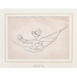 WALT DISNEY'S DONALD DUCK IN "SELF CONTROL" - pencil production sketch of the Duck;