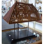 A wooden built architectural model roof, probably French, late 19th/early 20th century,