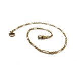 A gold bar and oval link dress Albert chain,