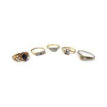 An 18ct gold and platinum, diamond set ring,