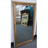 A 19th century grey painted rectangular wall mirror,