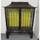 A Chinese Chippendale Revival mahogany display cabinet,