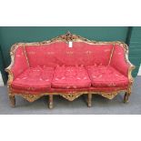 A late 19th century Italian gilt framed sofa,