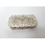 A Victorian silver vinaigrette, of curved rectangular form,