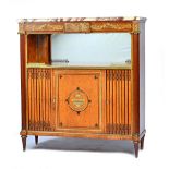 A late 19th century French gilt metal mounted figured walnut side cabinet,