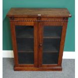 A 19th century rosewood glazed two door side cabinet, with faux bamboo decoration,