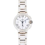 Cartier; A large 18ct white gold automatic chronograph gentleman's Ballon Bleu wristwatch, case no.