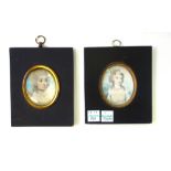 A portrait miniature on ivory of Mrs Anne Claytons, circa 1792, painted by Mr.W.