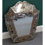 A late 19th century Venetian wall mirror,