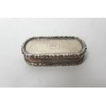 A William IV silver vinaigrette, of curved rectangular form,