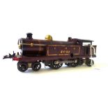 A Hornby O gauge clockwork tank locomotive, 4-4-4, maroon livery, L.M.S. 2052.