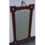 A 19th century Continental mahogany framed wall mirror, with outstepped square corners,