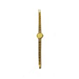 A Bueche-Girod 9ct gold and diamond set lady's bracelet wristwatch, with a quartz movement,