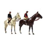 Britains Racing Colours of famous owners, two riders and horses, unboxed, (a.f).