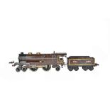 A Horny O gauge clockwork locomotive and tender, 4-4-2 'Nord', brown livery, No.31801.