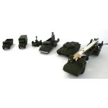 A quantity of die-cast military vehicles, mainly Dinky,