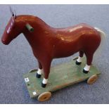 A child's wooden toy horse, late 20th century,