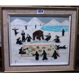 Mary Raymond (Mrs Henry Elliott - Blake 20th century), The Teddy Bears' picnic, oil on canvas,